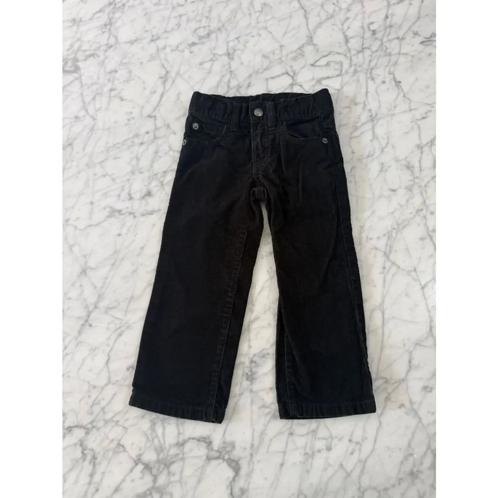 Gymboree 2T Wide Leg Black Corduroy Pants Adjustable Waist